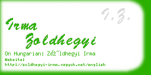 irma zoldhegyi business card